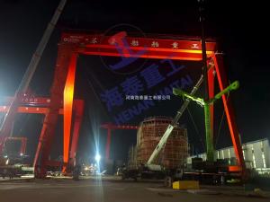 造船門(mén)機(jī)連夜吊裝，海泰重工助力蘇豪船舶起航